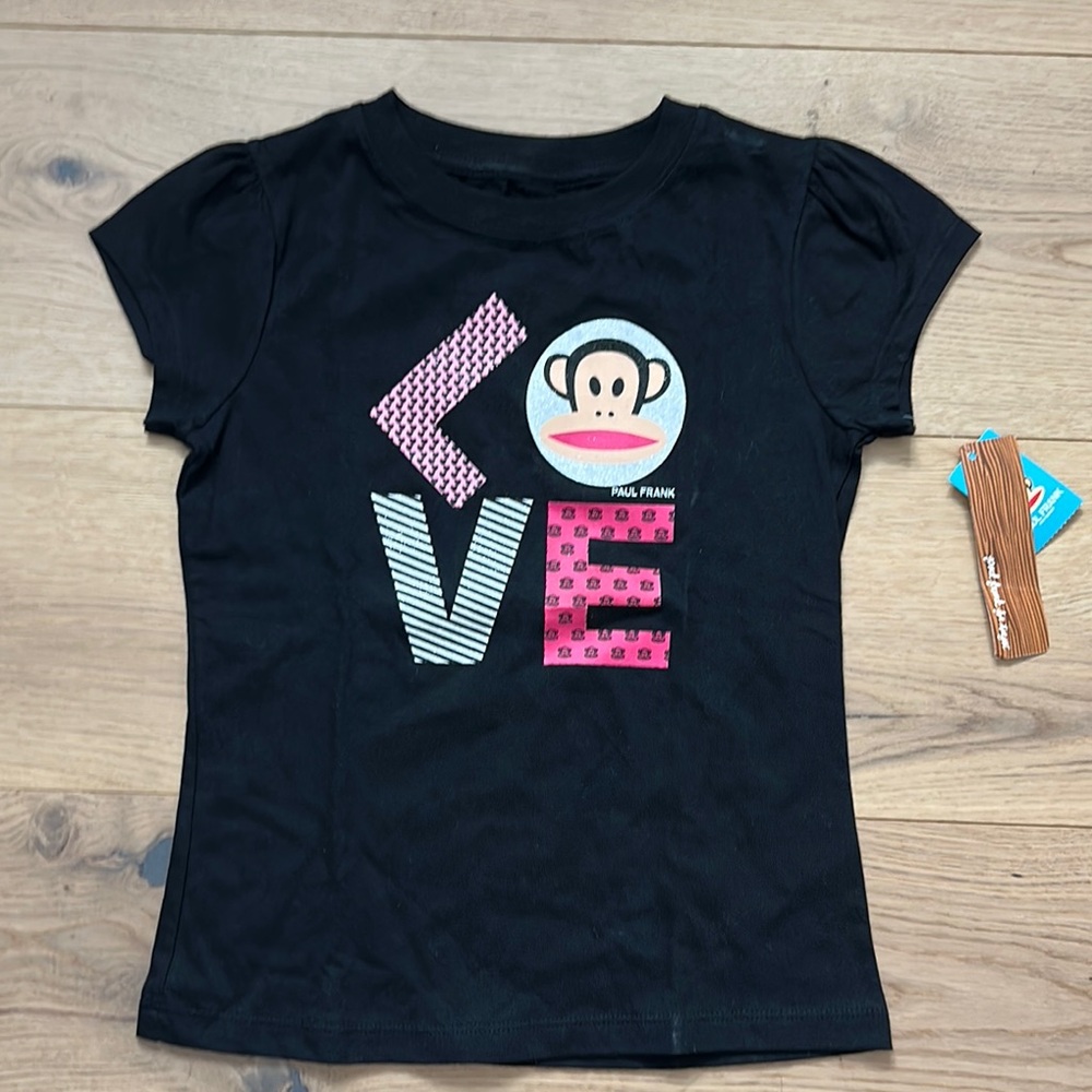 NWT  Paul Frank for Target Black Tee with Pink and White Design